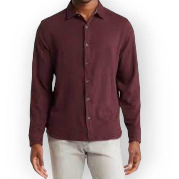 H&M Shirts Hm Mens Wine Button Down Long Sleeve Dress Shirt Poshmark